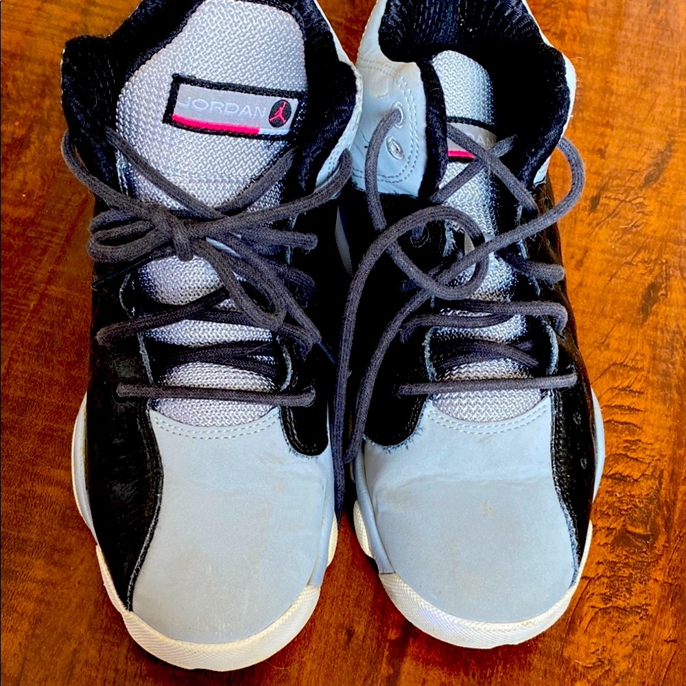Back to school Jordan Black and Gray high top sneakers shoes Size 3 for girls